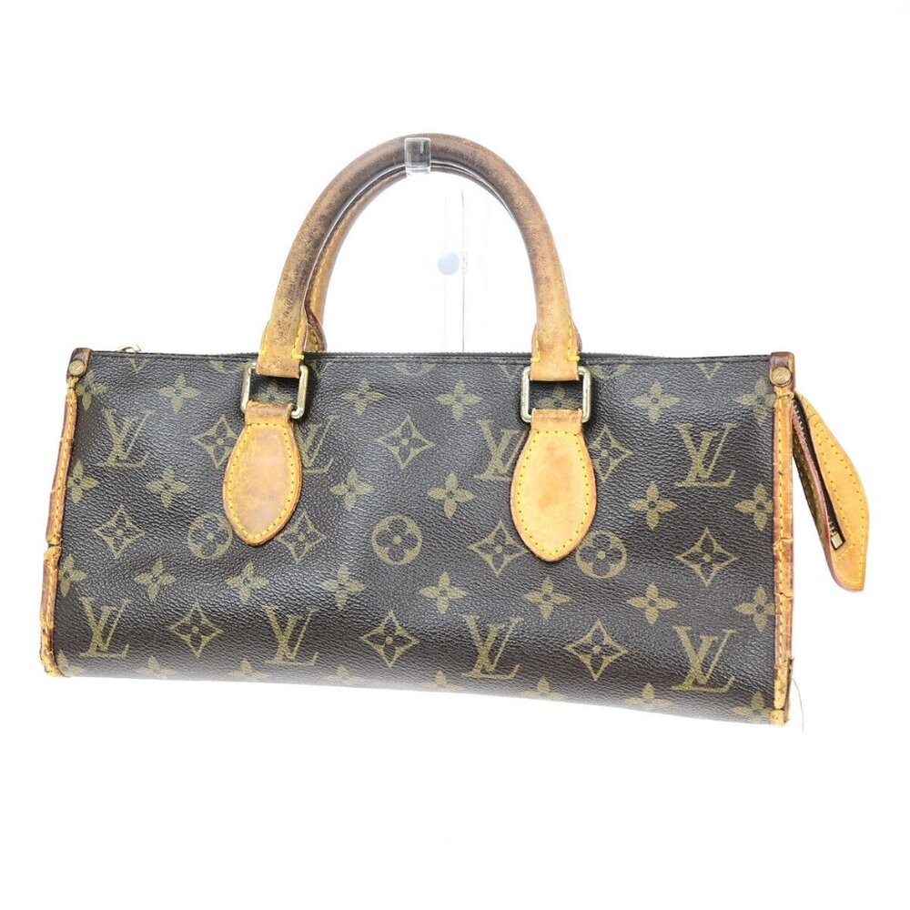 LOUIS VUITTON LV Logo Popincourt Hand Bag Monogram Leather Brown